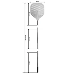 Lichte en duurzame pizzaschep met verstelbare handgreep