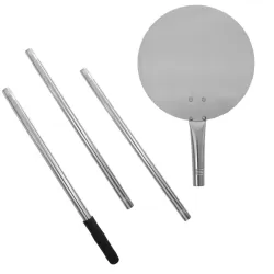 Runde Schaufel aus AISI 430 Edelstahl, 22 cm Durchmesser, ideal zum Wenden von Pizzen während des Backens