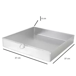 Aluminium bakplaat 37x37x6 cm met rand – Voedingsveilig