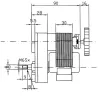 Rotisserie gear motor - technical drawing
1