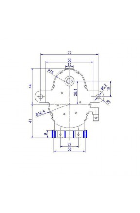 Motor für Drehspieß - technische Zeichnung