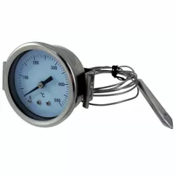 Professionele roestvrijstalen oventhermometer met flensmontage en sonde van 1,5 meter