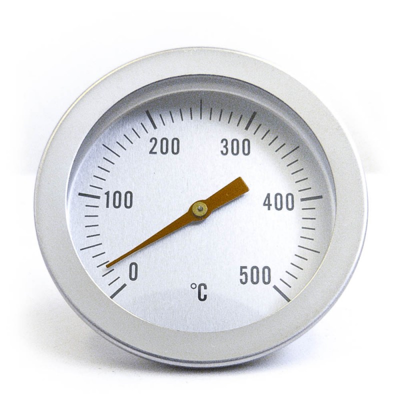 Termometro inox da pannello 500 °C per forno fissaggio a vite