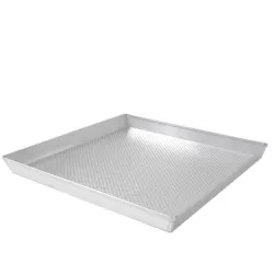 Geperforeerde aluminium bakplaat 37x37 cm met hoge rand 3 cm