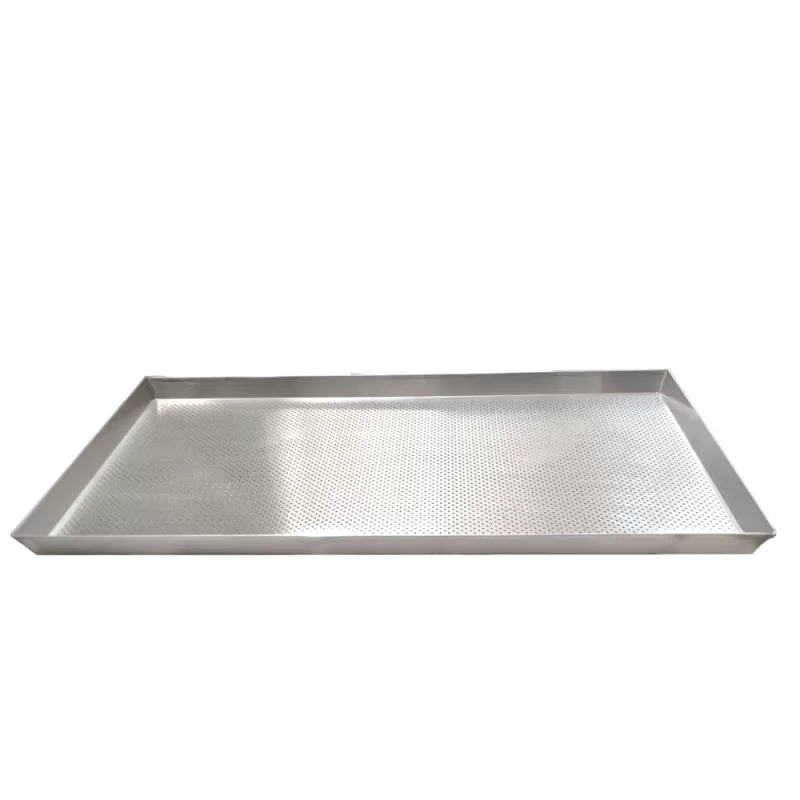 Geperforeerde aluminium bakplaat 37x72 cm met hoge rand 3 cm