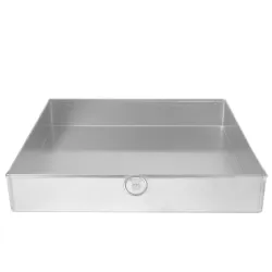 Aluminium bakplaat 37x37 cm met hoge rand van 6 cm en handgreep