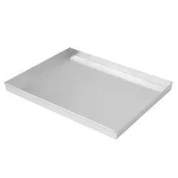 Voedselveilige aluminium ovenschaal 39x30 cm met hoge rand, ideaal voor langdurig bakken van pizza, groenten en gebak.