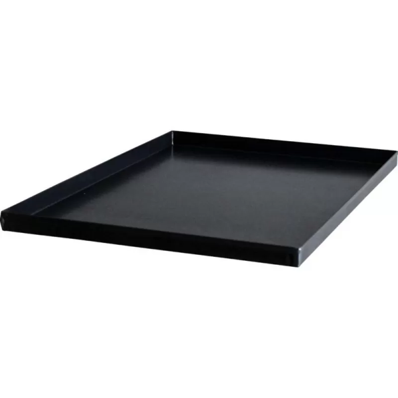 Blauw gecoate metalen ovenschaal 60x40 cm met hoge rand, ideaal voor professioneel gebruik en langdurig bakken.