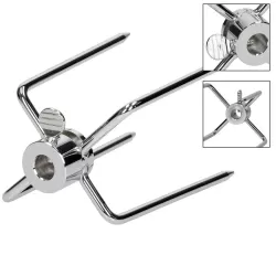 Horquilla para carne lateral cromada para varillas triangulares lado 10 mm.