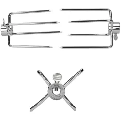 Horquilla para carne lateral cromada para varillas redondas diámetro 10 mm.