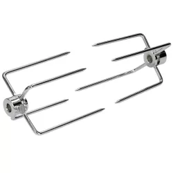 Verchroomde vleeshouder – geschikt voor Ø10 mm, 8x8 mm en 10x10x10 mm spiesen