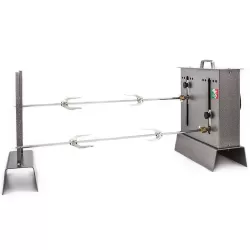 Vierkante spiesen van de Italiaanse draaispit, geschikt voor maximaal 6+6 kg vlees