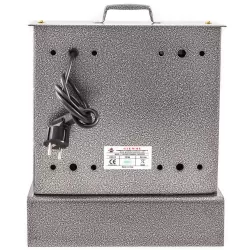 Close-up van de motoren en bediening van de duurzame Italiaanse draaispit