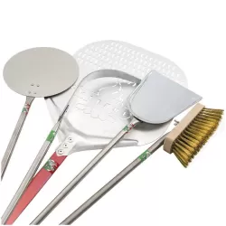 conjunto de 5 pás de pizza uso profissional fabricado em alumínio e aço