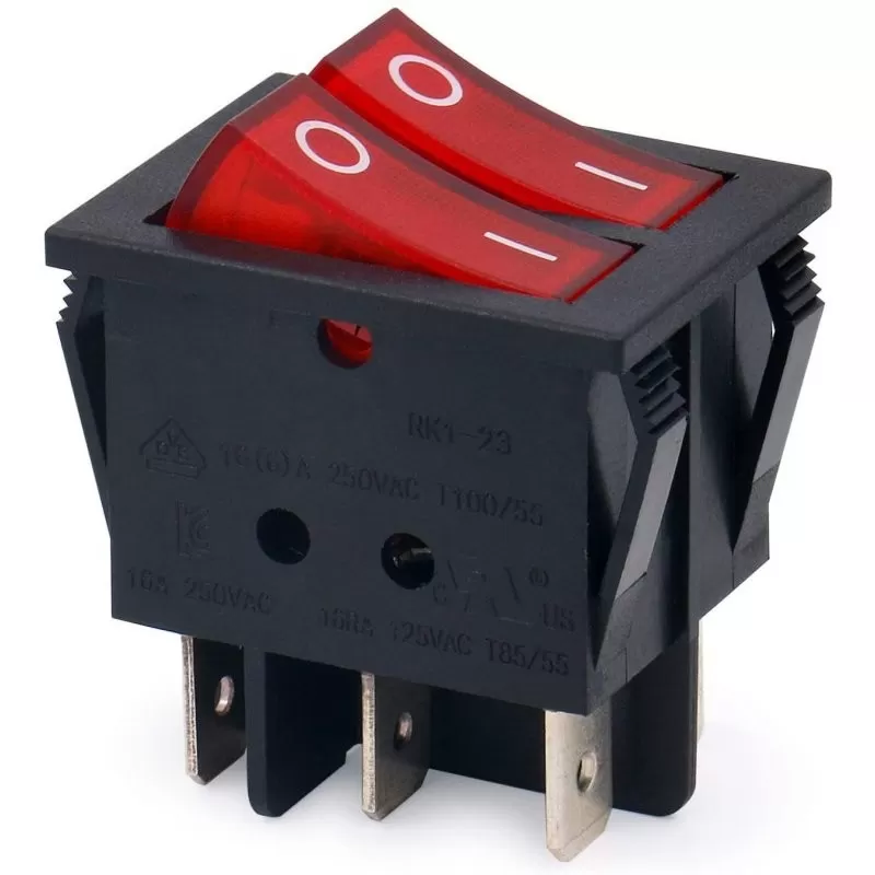 Dubbele unipolaire schakelaar met verlichting