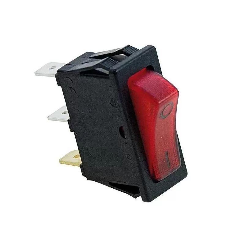 Verlicht schakelaar – zwarte behuizing, rode knop