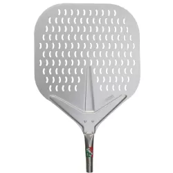 Detail van geanodiseerd aluminium blad met afgeronde gaten