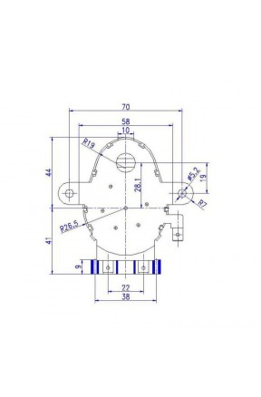 Getriebemotor für Drehspieß - technische Zeichnung