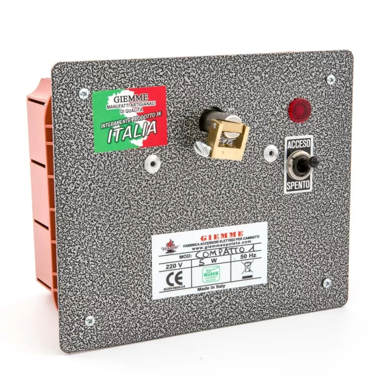 Compacte elektrische draaispit voor inbouw in open haard Compacte elektrische draaispit voor inbouw in open haard