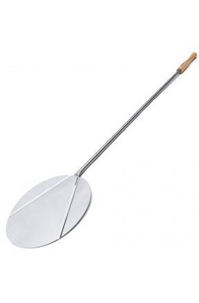 Round pizza peel in steel