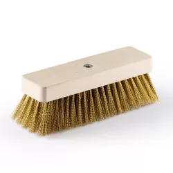 Oven brush with adjustable head and brass bristles.  19 cm long