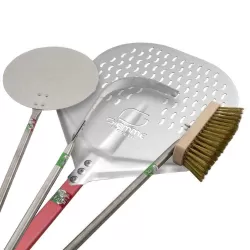 Juego completo de palas para pizza de aluminio con mango largo