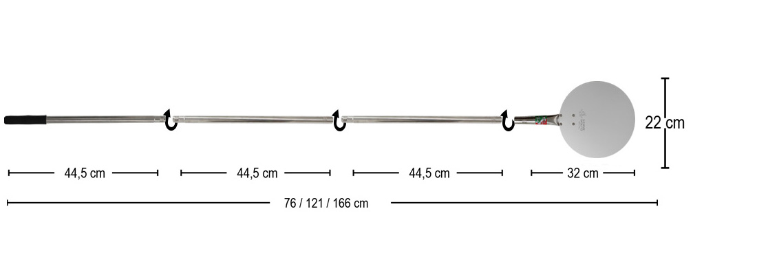 Runde Schaufel abnehmbarer Stiel
